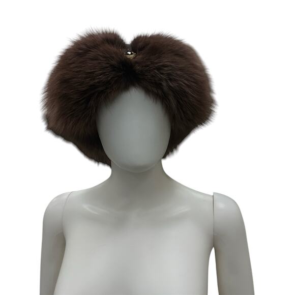 Vintage Felt Top Trapper Hat with Fox Fur and Gem Embellishment - Picture 1 of 6